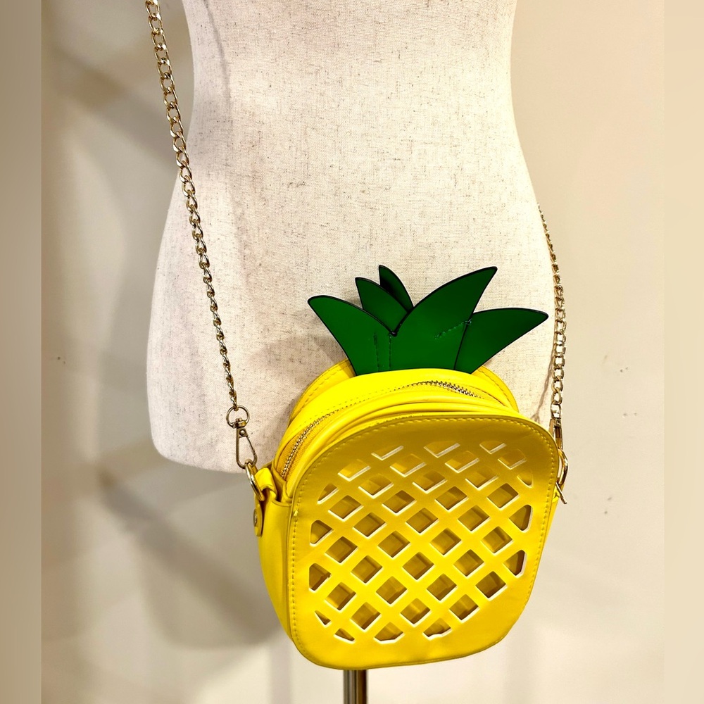 Cute Pineapple Fruit Shaped Shoulder / Crossbody Purse / Bag  - Faux Leather